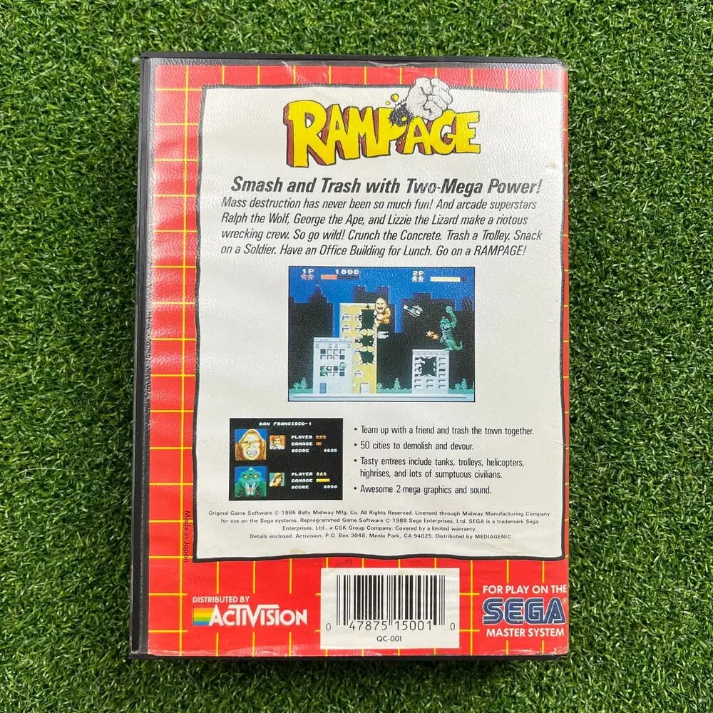 Rampage (Sega Master System , 1988 ) Complete CIB